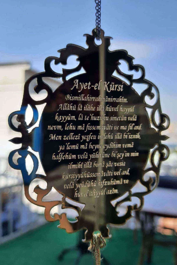 Pleksi Araba Dikiz Aynası Süsü Ayetli A9 Gold