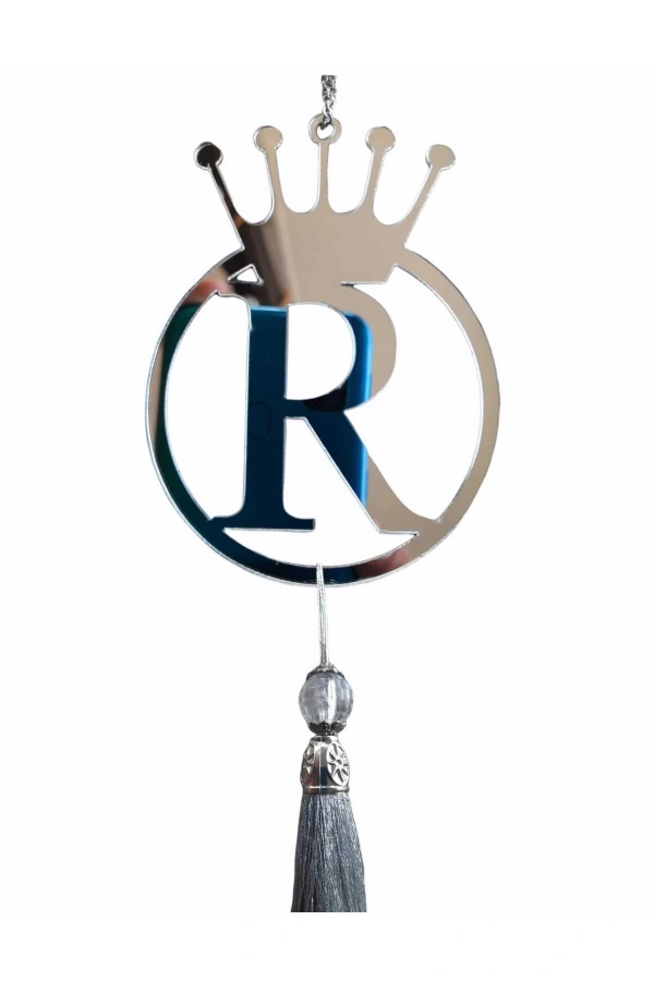 R Yazılı Ayna Pleksi Araba Dikiz Aynası Süsü Gümüş