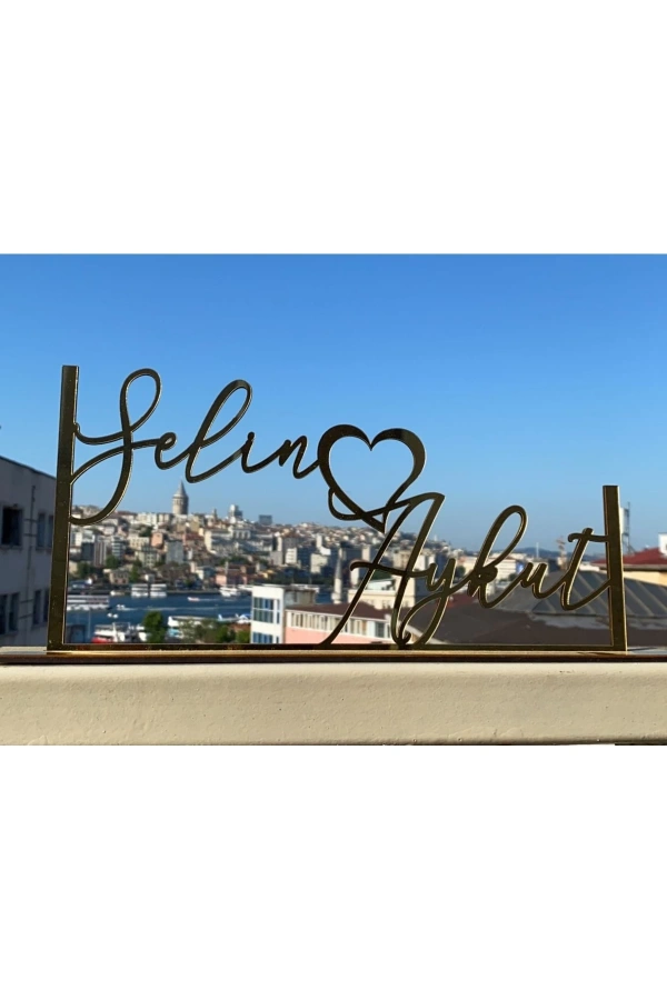 30x20 cm Pleksi İsimlik Masa Üstü İsim Ayna isimlik Söz Nişan