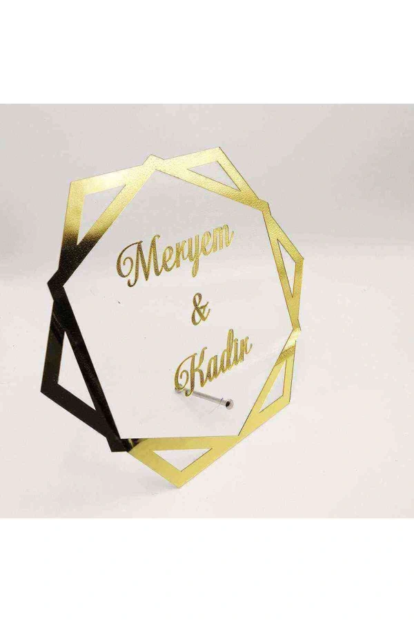 28X25 CM MASAÜSTÜ PLEKSİ İSİMLİK SÖZ NİŞAN KINA GOLD