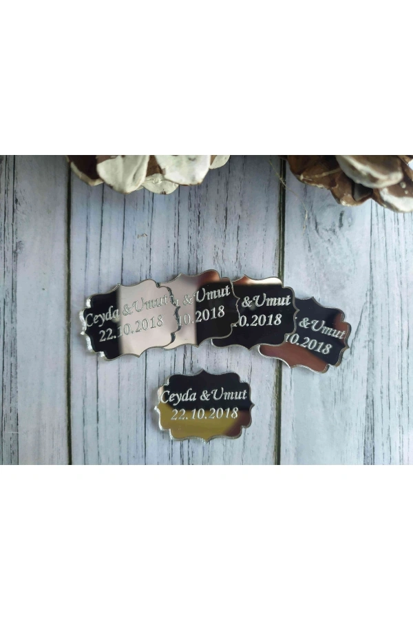 Pleksi Süslemesiz Isimlik Etiket,düğün,kına,söz,nişan,magnet 25 Adet- A9