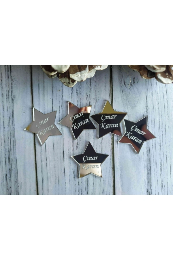 Pleksi Süslemesiz İsimlik Etiket,Düğün,Kına,Söz,Nişan,Magnet 25 Adet- A14