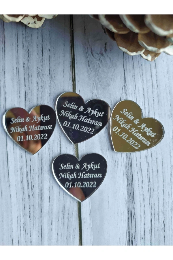 Pleksi Süslemesiz Isimlik Etiket,düğün,kına,söz,nişan,magnet 25 Adet- A5