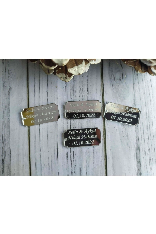 Pleksi Süslemesiz İsimlik Etiket,Düğün,Kına,Söz,Nişan,Magnet 25 Adet- A18