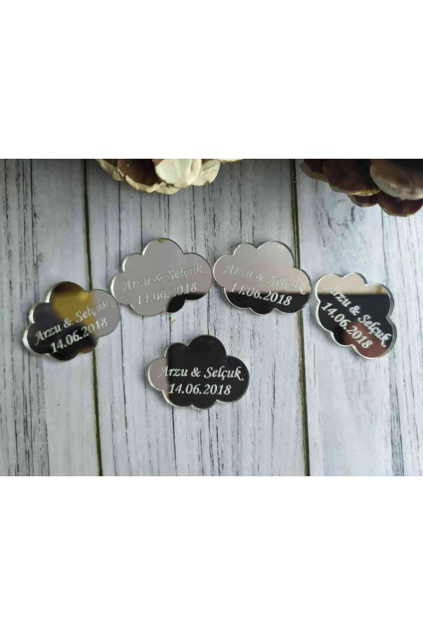 Pleksi Süslemesiz İsimlik Etiket,Düğün,Kına,Söz,Nişan,Magnet 25 Adet- A6