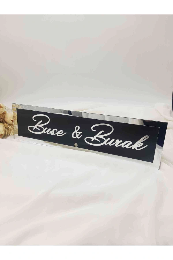 Pleksi İsimlik Masa Üstü İsim Söz Nişan Kına (40x10 cm )