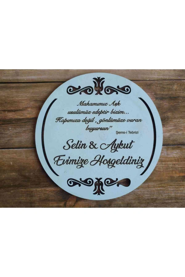 Kapı süsü İsimli Kasnak, Makrome Yuvarlak-1 30 cm