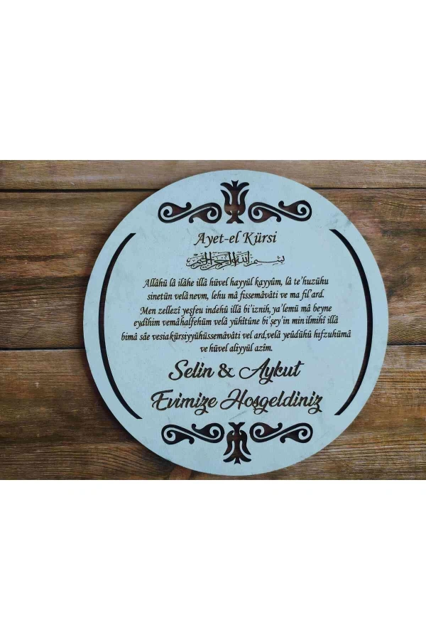 Kapı Süsü Isimli Kasnak, Makrome Yuvarlak-2 30 Cm