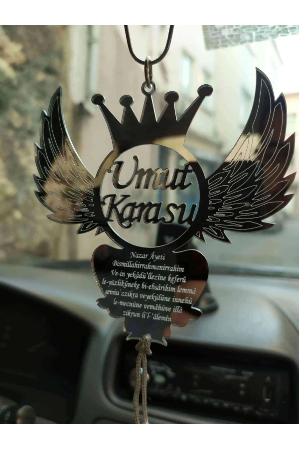 Çift Taraflı Ayna Pleksi Araba Dikiz Aynası Süsü GÜMÜŞ B12 (DUA DEĞİŞMİYOR)