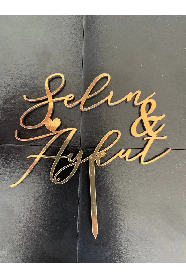 Pasta Süsü Gold Cake Topper 05