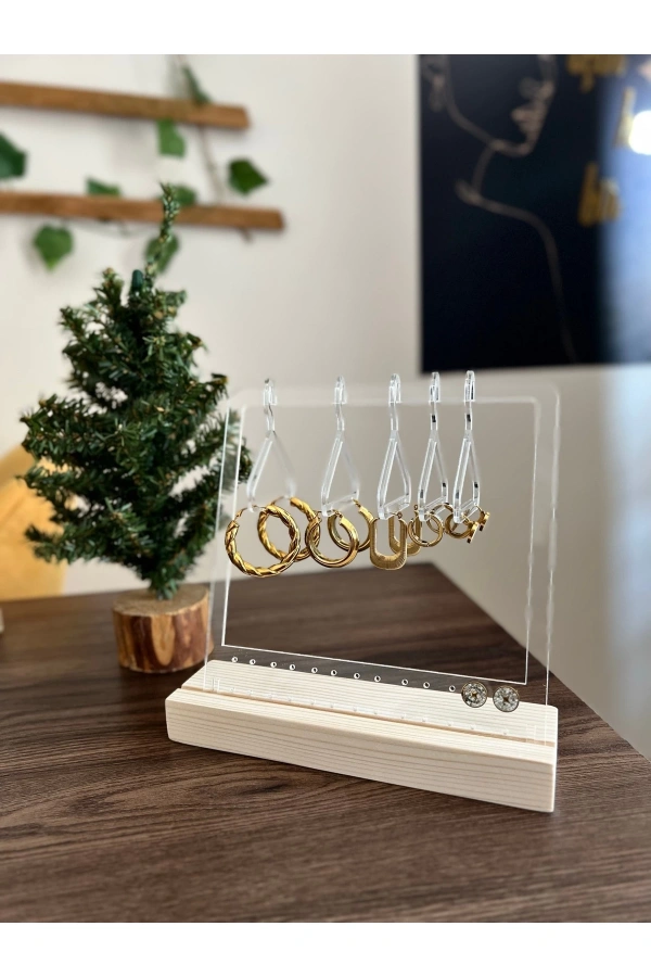 Takı Organizeri , Takı Standı , Küpe Standı , Teşhir Standı Standı Ahşap Ve Şeffaf