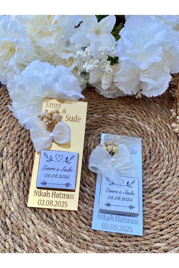 30 Adet Pleksi Hediyelik İsteme , Söz , Nişan , Düğün Çikolatası Madlen Çikolata Nikah Hatırası