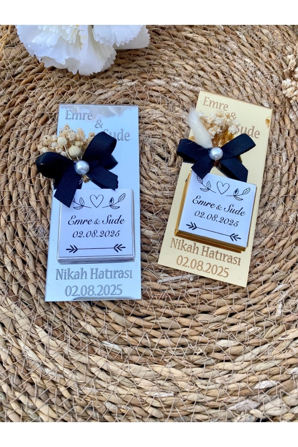 30 Adet Pleksi Hediyelik İsteme , Söz , Nişan , Düğün Çikolatası Madlen Çikolata Nikah Hatırası