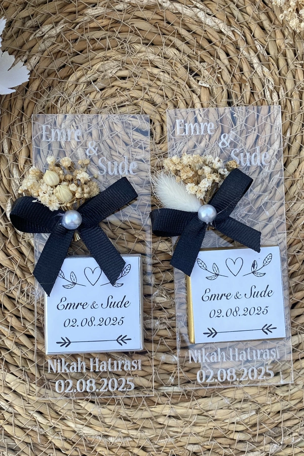 30 Adet Pleksi Hediyelik İsteme , Söz , Nişan , Düğün Çikolatası Madlen Çikolata Nikah Hatırası