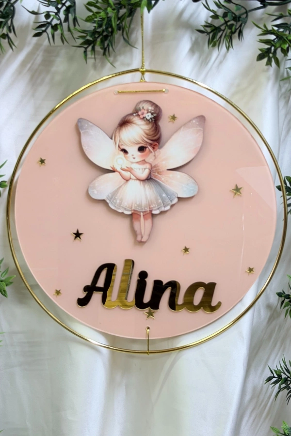 Figürlü Bebek Odası Pleksi Hastane Bebek Kapı Süsü İsimlik Makrome 30x30