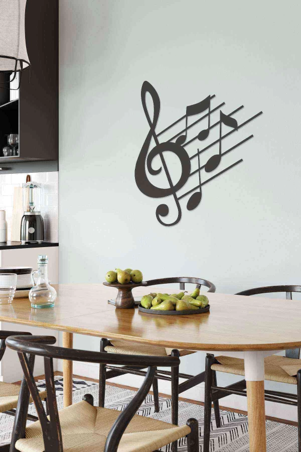 Melodi Müzik Nota 3d Mdf Ahşap Tablo Evinize Ofisinize Yeni Tarz Wall Art