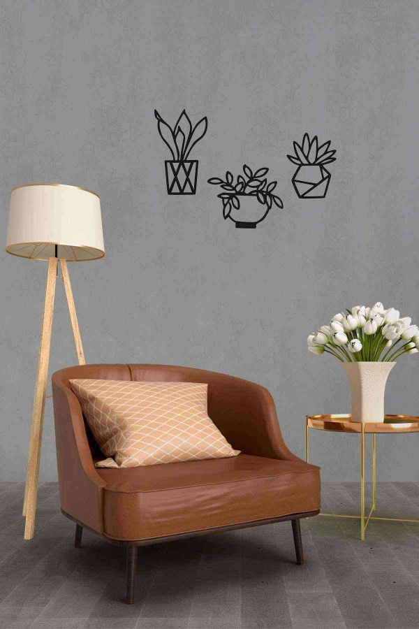 Çiçek Flowers Motifli Mdf Tablo Wall Art