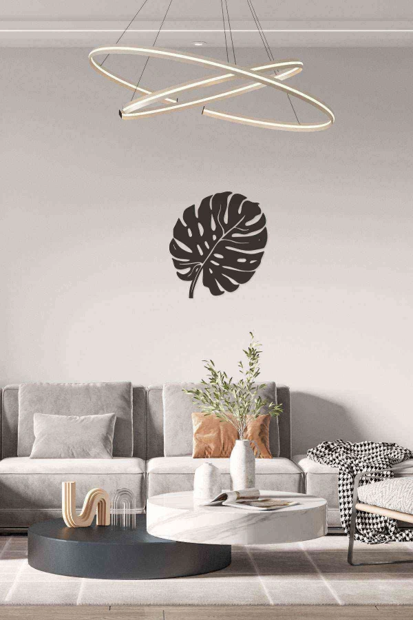 Yaprak Ahşap Lazer Duvar Dekoru Tablo Mdf