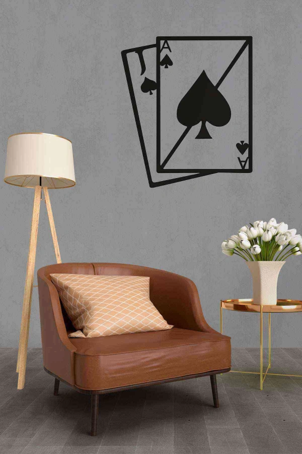 As Bacak Iskambil Figürlü Ahşap Lazer Duvar Dekoru Tablo Mdf