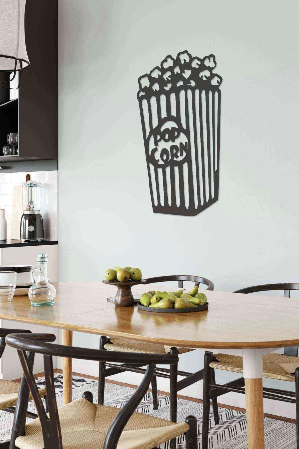 Popcorn Ahşap Lazer Duvar Dekoru Tablo Mdf