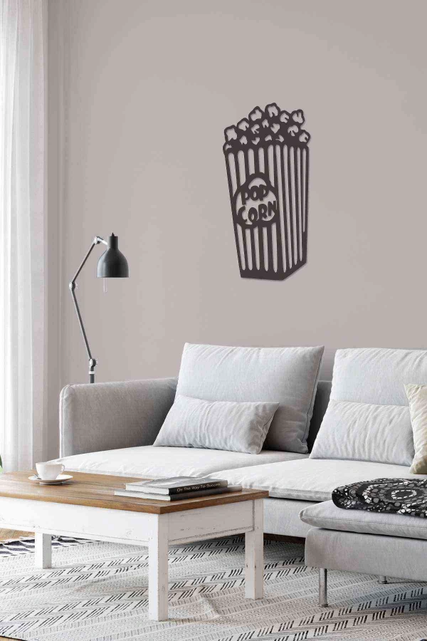Popcorn Ahşap Lazer Duvar Dekoru Tablo Mdf
