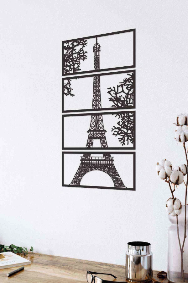 Eyfel Kulesi 3d Mdf Ahşap Tablo Evinize Ofisinize Yeni Tarz Wall Art
