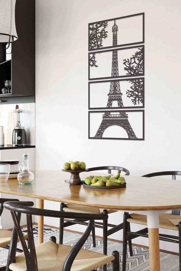 Eyfel Kulesi 3d Mdf Ahşap Tablo Evinize Ofisinize Yeni Tarz Wall Art