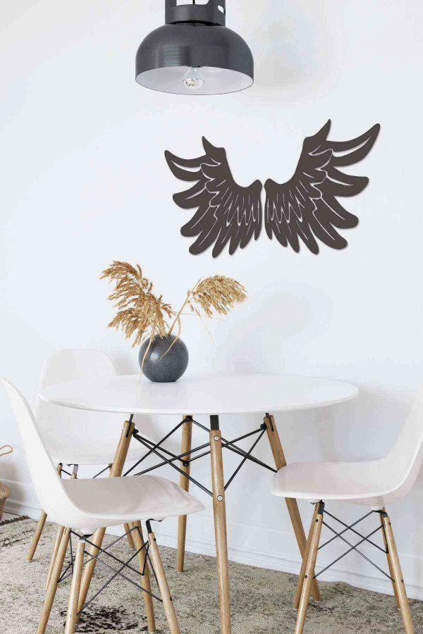Melek Kanatı Figürlü 3d Mdf Tablo Evinize Ofisinize Yeni Tarz