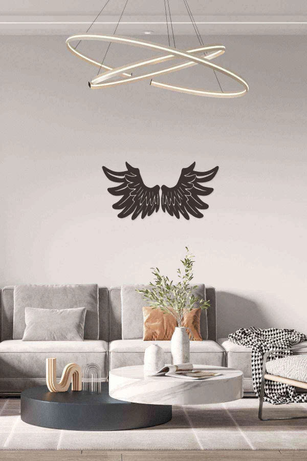 Melek Kanatı Figürlü 3d Mdf Tablo Evinize Ofisinize Yeni Tarz