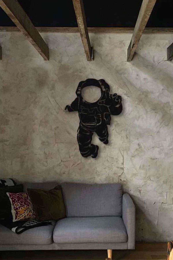 Astronot 3D Mdf Tablo Evinize Ofisinize Yeni Tarz Wall Art
