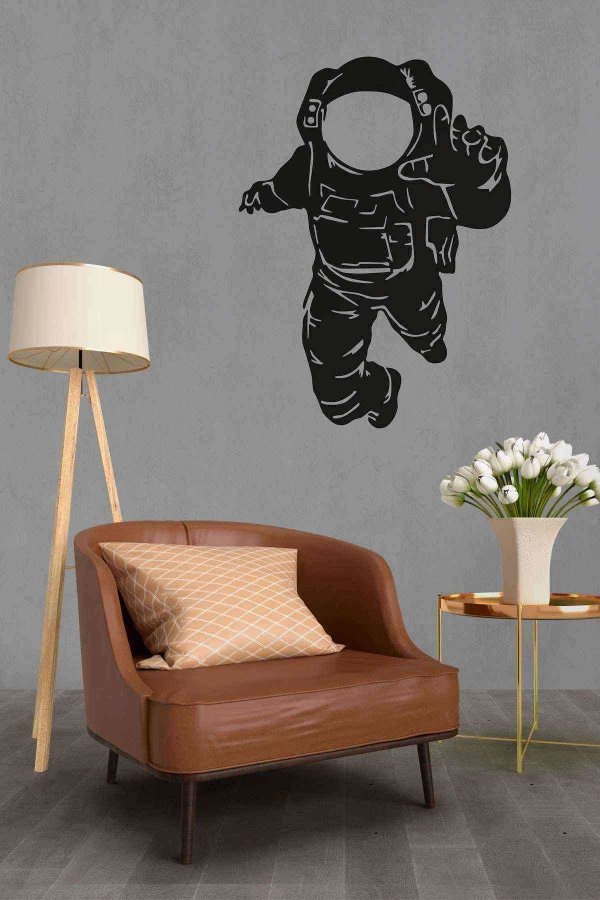 Astronot 3D Mdf Tablo Evinize Ofisinize Yeni Tarz Wall Art