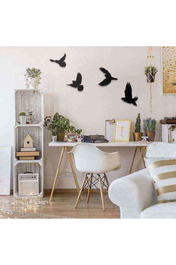 Uçan Kuşlar 3D Mdf Tablo Evinize Ofisinize Yeni Tarz Wall Art