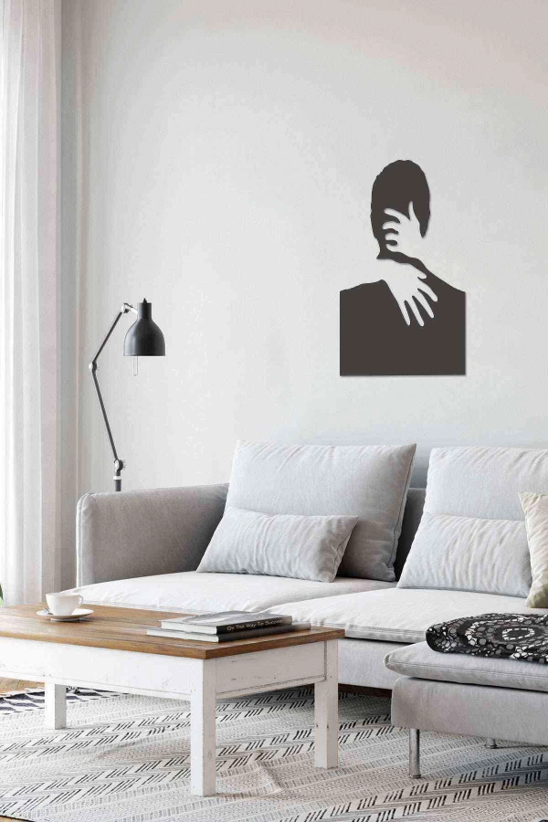 Erkek Sarılma Figürü 3d Mdf Tablo Evinize Ofisinize Yeni Tarz