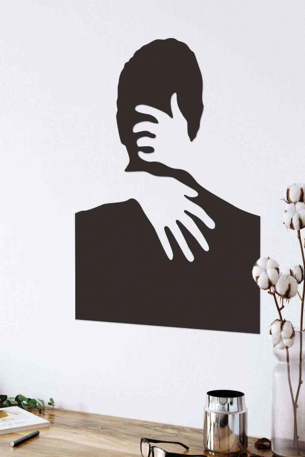 Erkek Sarılma Figürü 3d Mdf Tablo Evinize Ofisinize Yeni Tarz