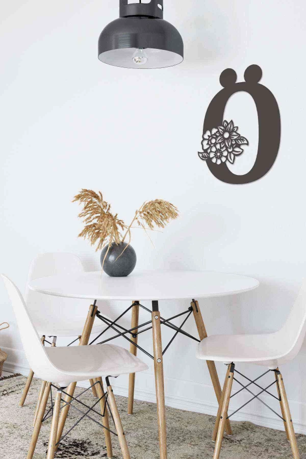 Ö Harfi Tag Duvar Tablosu Siyah Ahşap Lazer Mdf