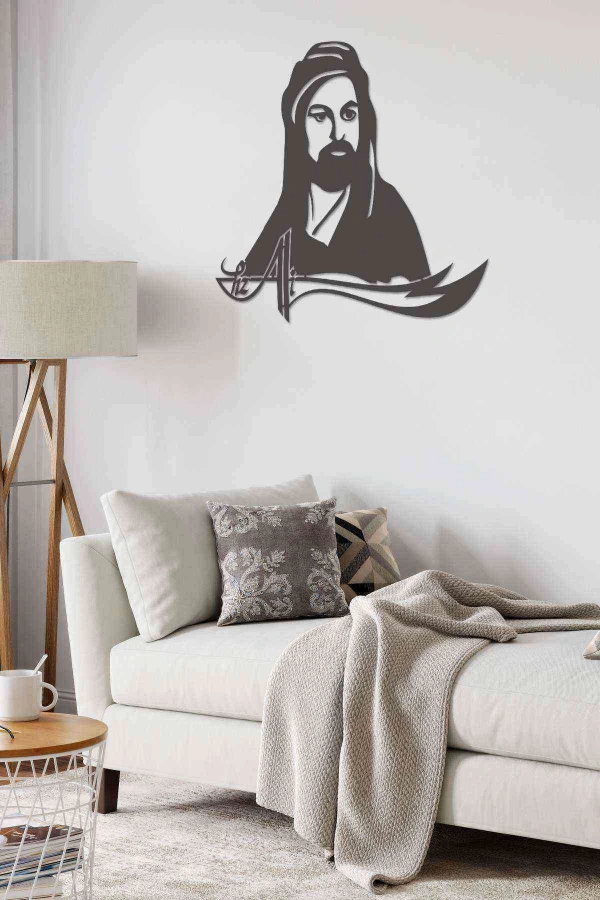 Hz.ali Figürlü Dekoratif Duvar Dekoru Siyah Ahşap Lazer Mdf