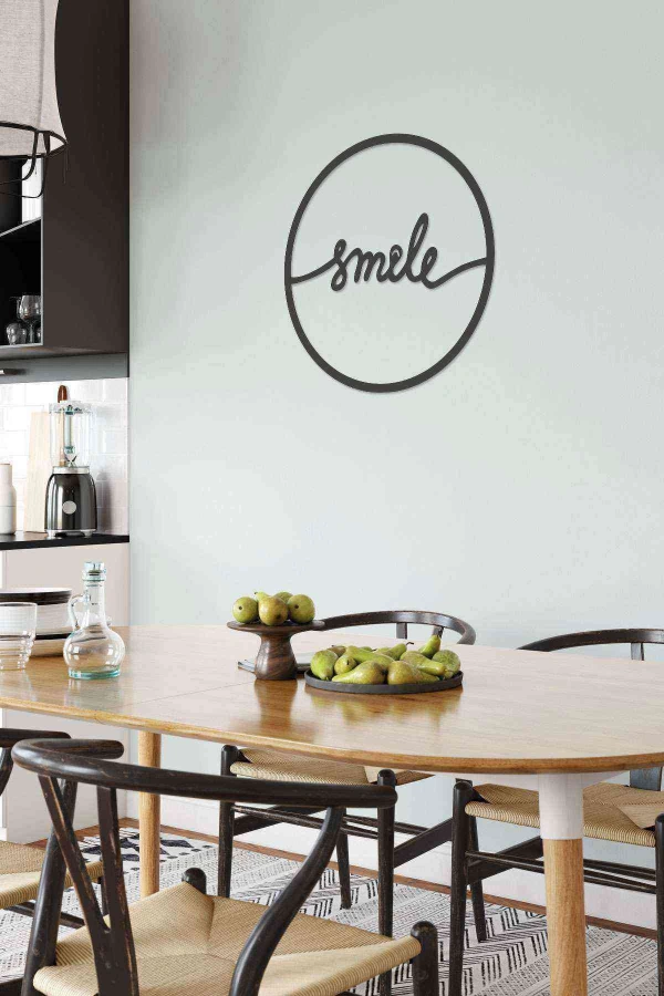 Smile Yuvarlak 3d Mdf Tablo Evinize Ofisinize Yeni Tarz Wall Art