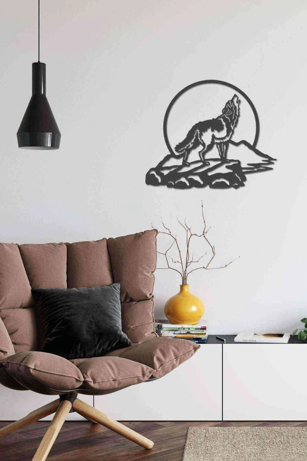 Kurt Duvar Tablosu Siyah Ahşap Lazer Mdf