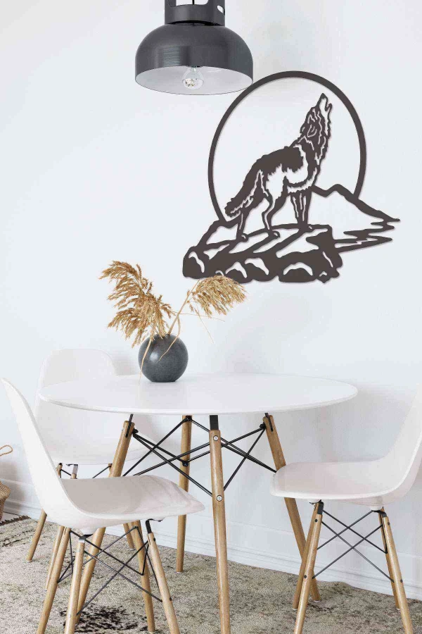 Kurt Duvar Tablosu Siyah Ahşap Lazer Mdf