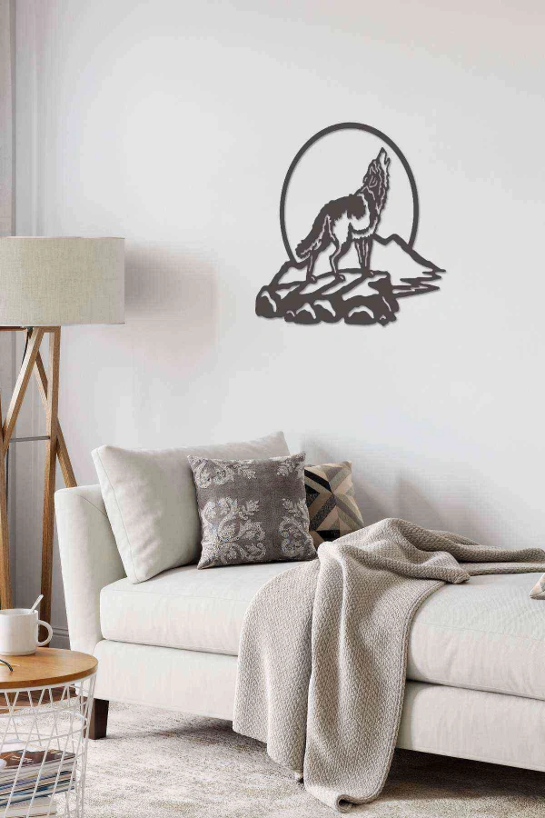 Kurt Duvar Tablosu Siyah Ahşap Lazer Mdf