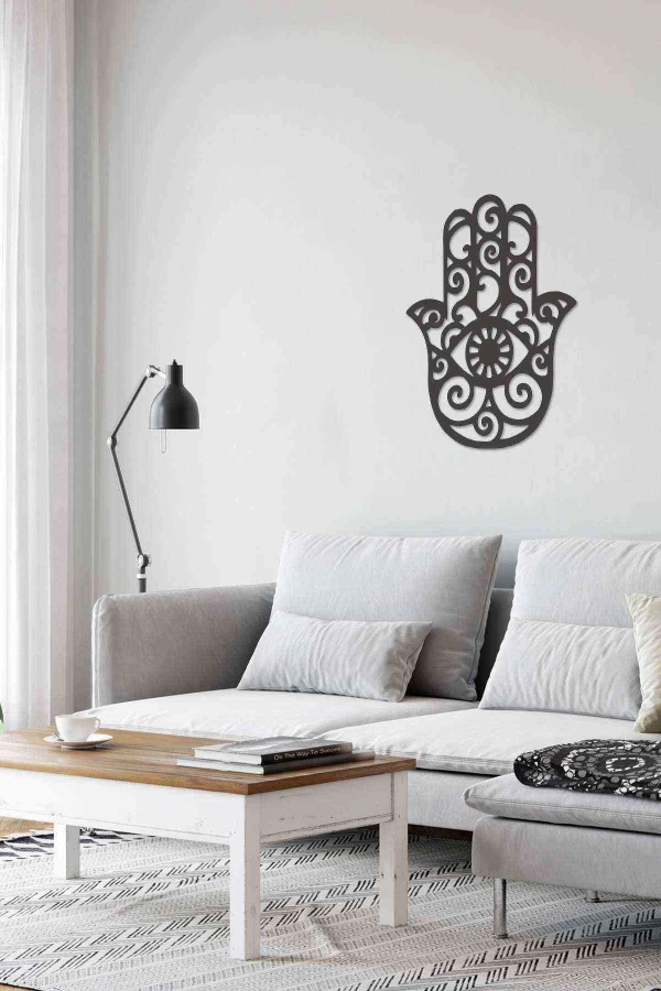 Fatma Ana Eli Dekoratif Duvar Tablosu Siyah Ahşap Lazer Mdf