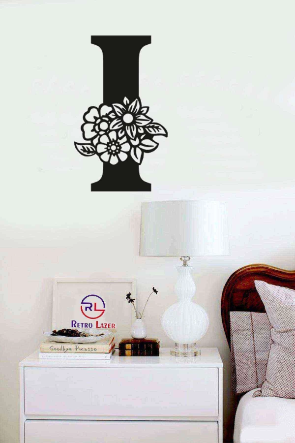 I Harfi Tag Duvar Tablosu Siyah Ahşap Lazer Mdf