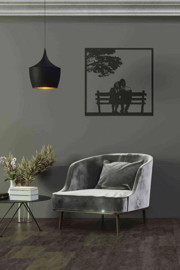 Aşk Tablo Dekoratif Duvar Tablosu Siyah Ahşap Lazer Mdf