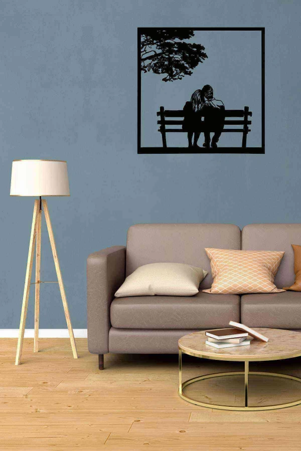 Aşk Tablo Dekoratif Duvar Tablosu Siyah Ahşap Lazer Mdf