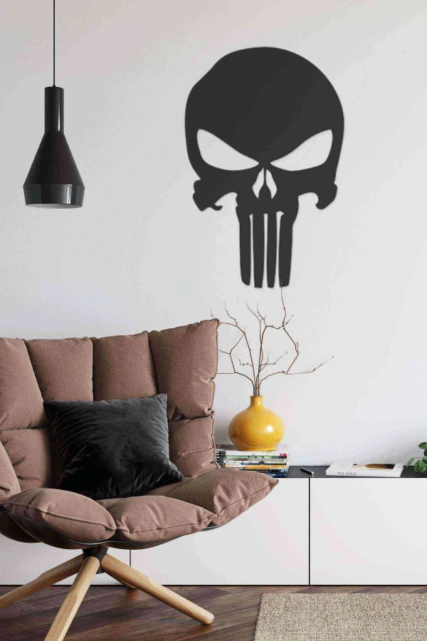 Punisher Kuru Kafa 3d Mdf Tablo Evinize Ofisinize Yeni Tarz Wall