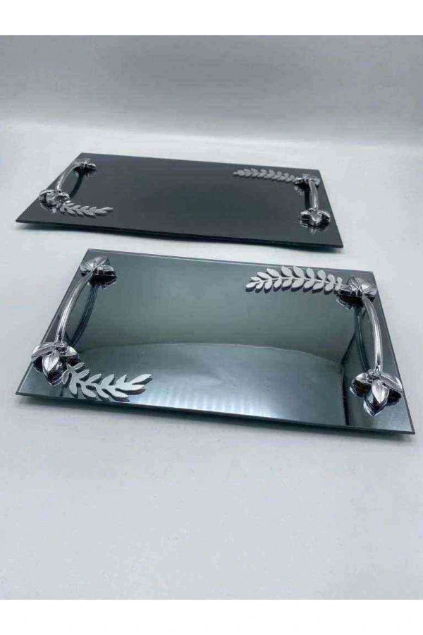 Yaprak Yüzük Tepsisi ve Damat Kahvesi Set Tepsi Gümüş