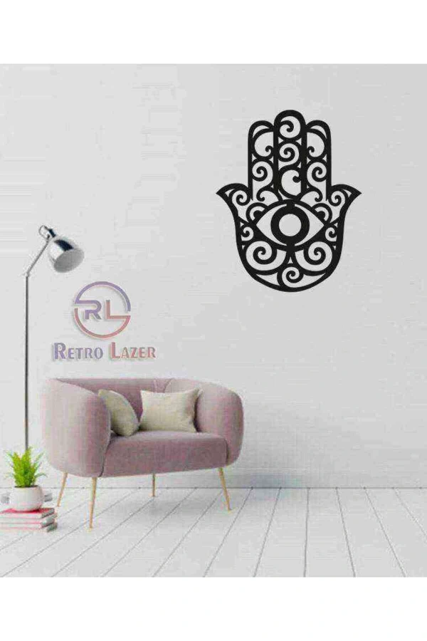 Fatma Ana Eli Duvar Dekoru Tablosu Siyah Ahşap Lazer Mdf