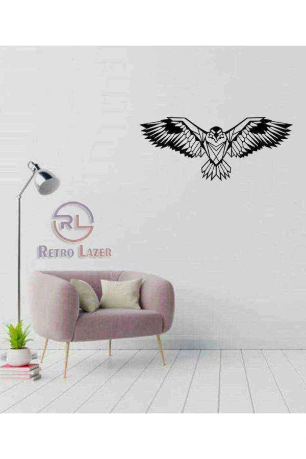 Anka Kuşu Duvar Dekoru Tablosu Siyah Ahşap Lazer Mdf