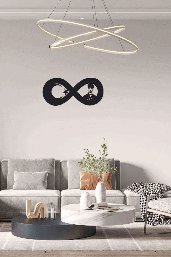 M.kemal Atatürk Duvar Dekoru Tablosu Siyah Ahşap Lazer Mdf