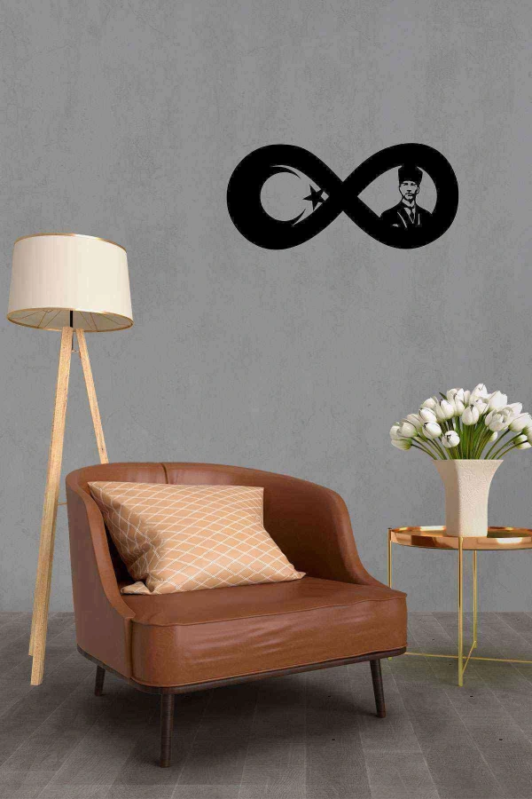 M.kemal Atatürk Duvar Dekoru Tablosu Siyah Ahşap Lazer Mdf